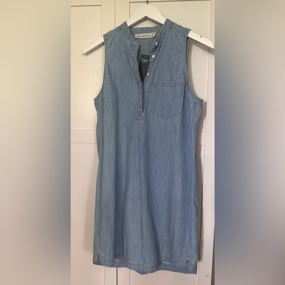 Abercrombie & Fitch Light Blue Button-Up Dress